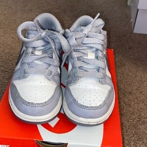 Nike Kids Light Gray and White Sneakers